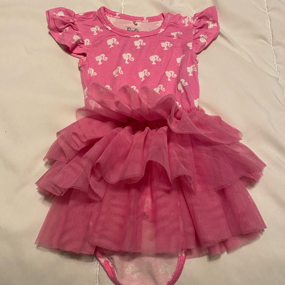 Posh Peanut Posh Barbie Ruffled Bodysuit Tulle Dress 6-12
